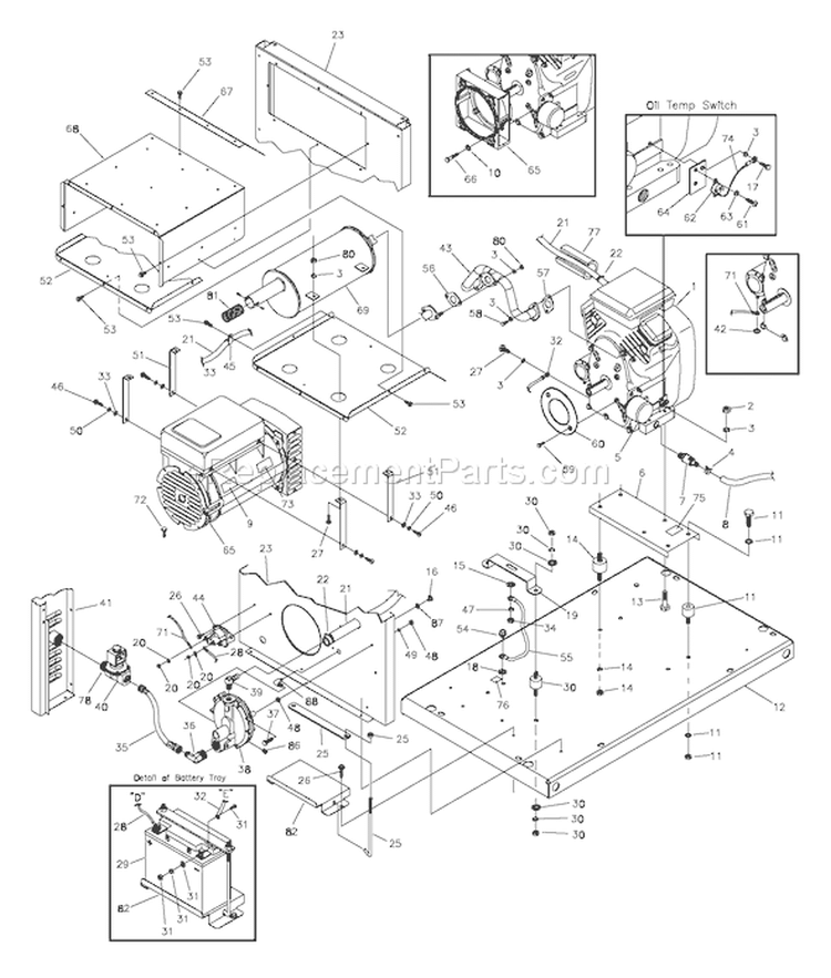 Page E Diagram and Parts List for 1938-0  Briggs and Stratton Generator